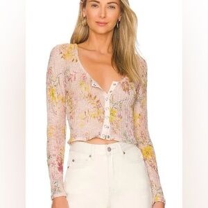 Free People Angelina Floral Print Crop top XS